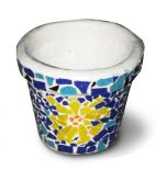 Vaso decorado com mosaico 017_MS